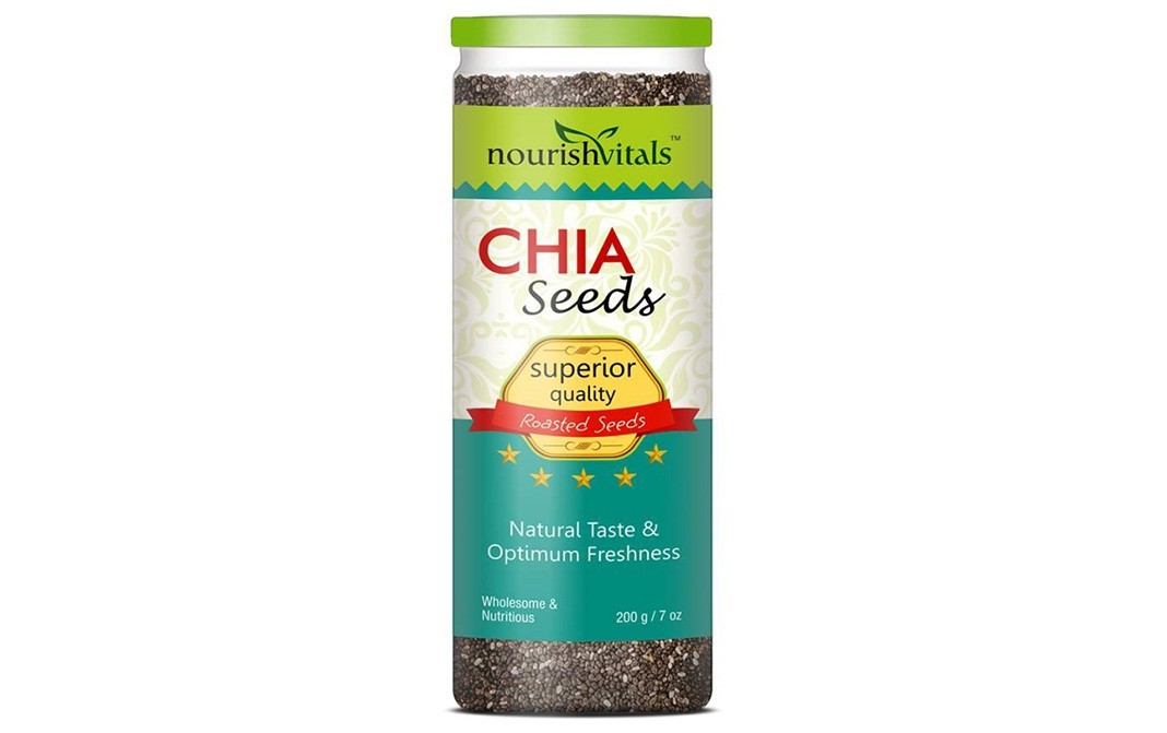NourishVitals Roasted Chia Seeds   Plastic Jar  200 grams
